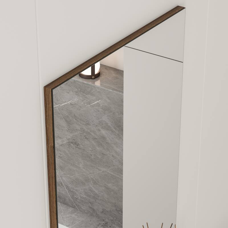 Eviva Sax 24" x 30" Rectangular Rosewood Metal Framed Mirror