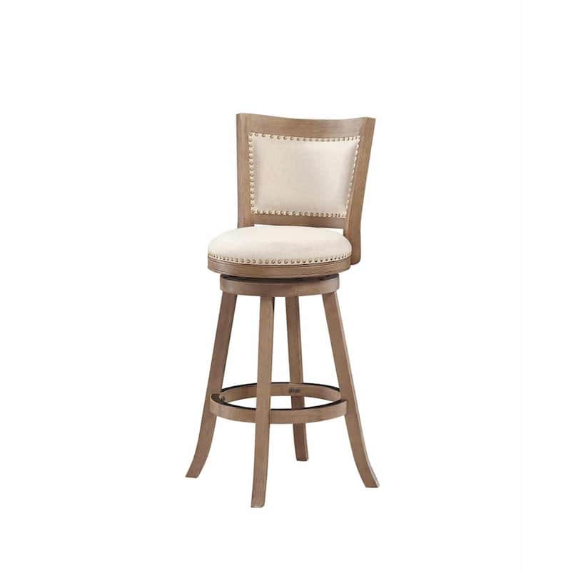 Melrose Wood Upholstered Swivel Counter Barstool