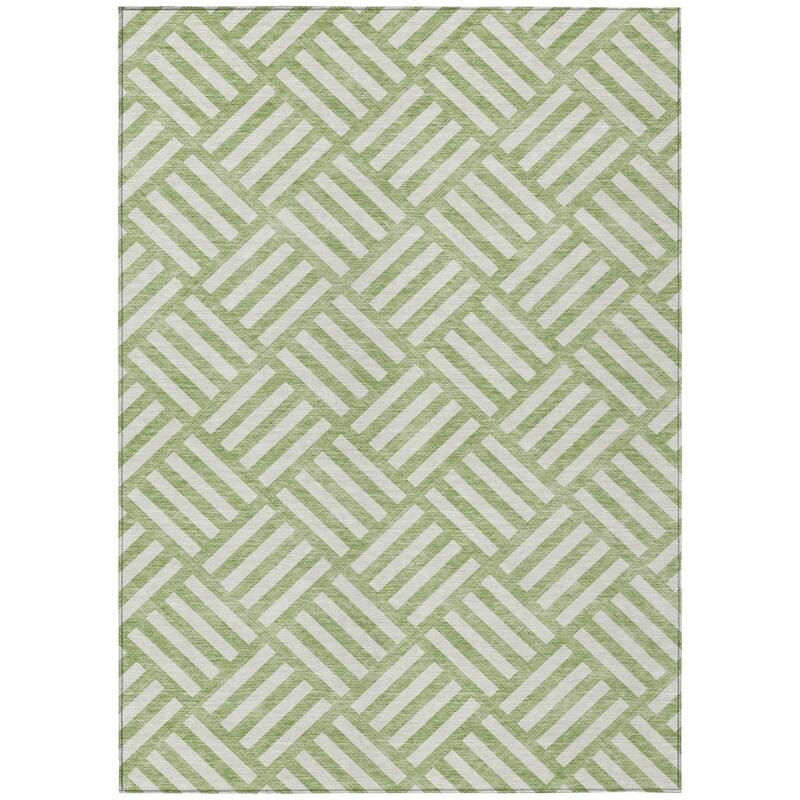 HomeRoots Geometric Transitional Rectangle Outdoor Rug