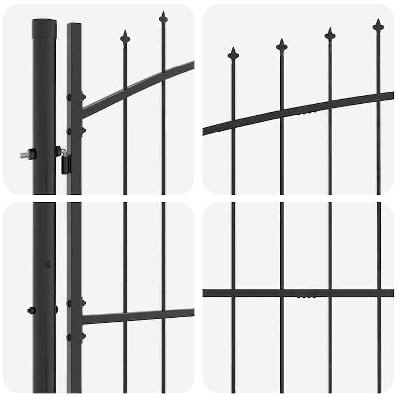vidaXL Garden Gate with Lock Gray Steel