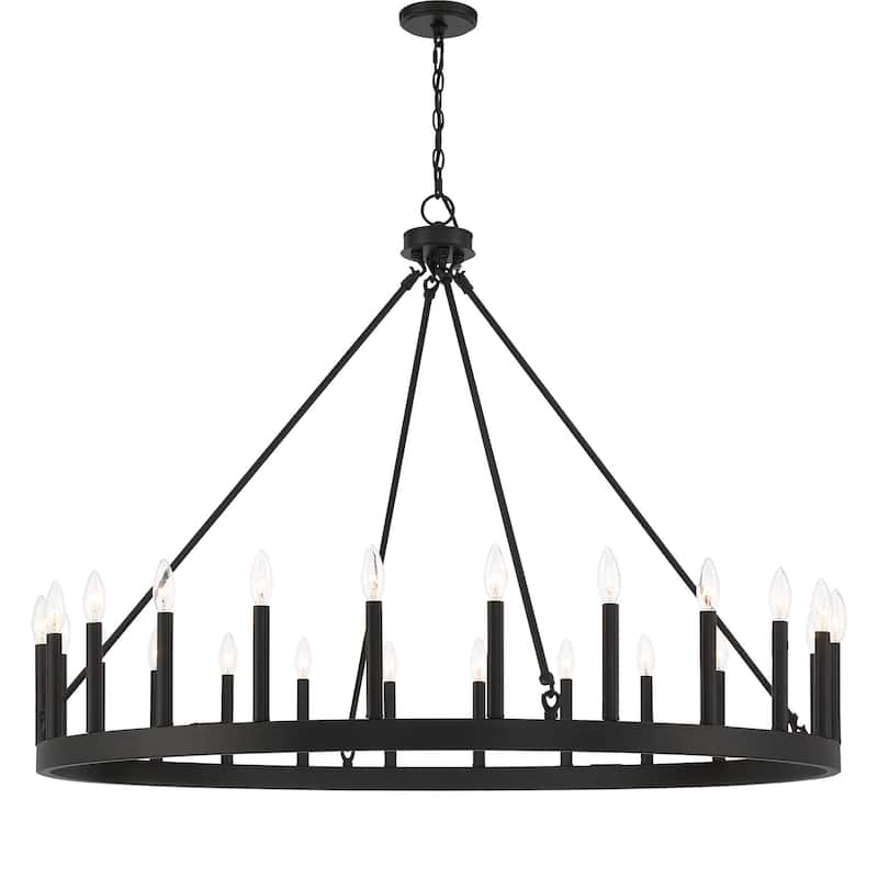 Acroma 24-light 47In Modern Farmhouse Large Wagon Wheel Chandelier