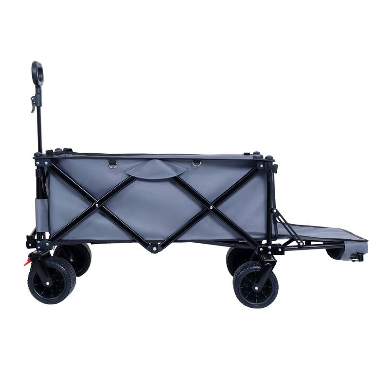 Foldable Wagon with Extended Tailgate and Wheels - N/A