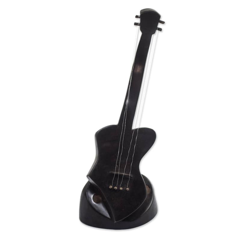 Novica Handmade Wonderful Guitar Wood Sculpture
