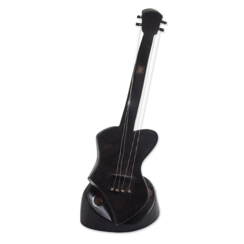 Novica Handmade Wonderful Guitar Wood Sculpture