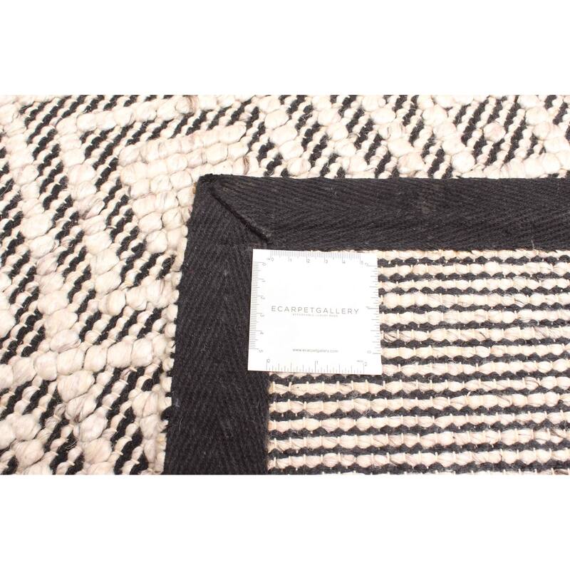 ECARPETGALLERY Braid weave Sienna Beige Wool Rug - 5'3 x 7'6