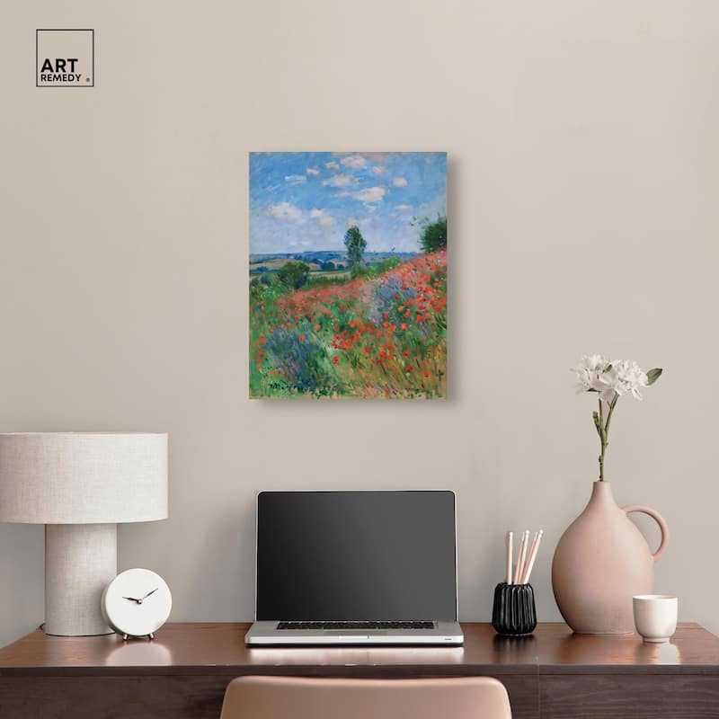 Blanket of Poppies II Canvas by Art Remedy, Gallery Wrapped