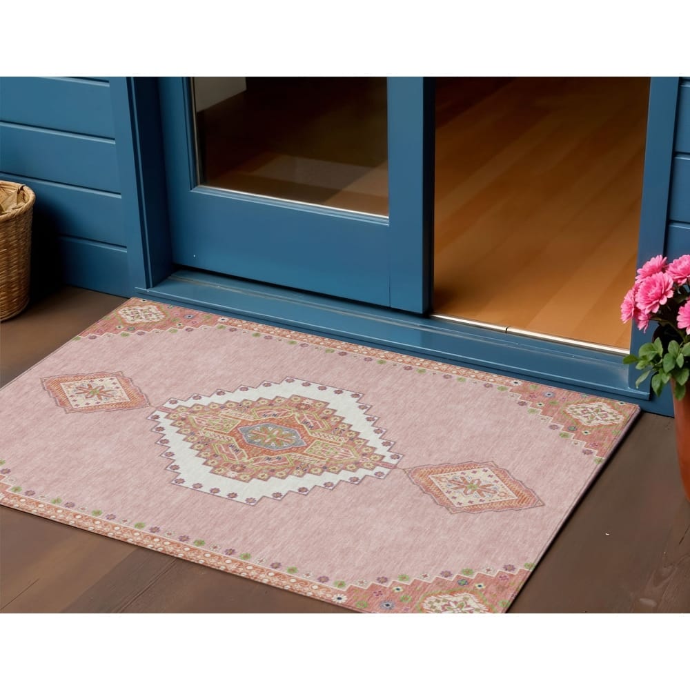 HomeRoots Oriental Traditional Rectangle Outdoor Rug