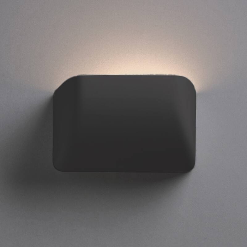 Justice Design Group Ambiance Small Scoop Carbon Matte Black Wall Sconce