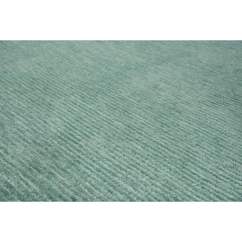 Alora Decor Luna Teal Solid Tone-on-tone Hand-tufted Rug