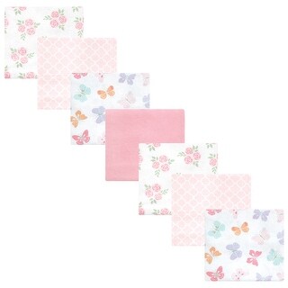 Hudson Baby Infant Girl Cotton Flannel Receiving Blankets Bundle, Pastel Butterfly, One Size - Pastel Butterfly - One Size