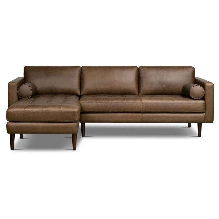 Poly & Bark Napa 104.5" Left Sectional Sofa - Full Grain Genuine Italian Leather
