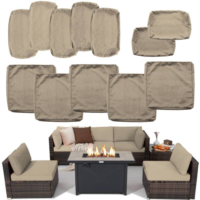 Outdoor Patio Cushion Covers Replacement, Waterproof Furniture Cushion Slipcovers, for Wicker Rattan Sectional Couch Chair