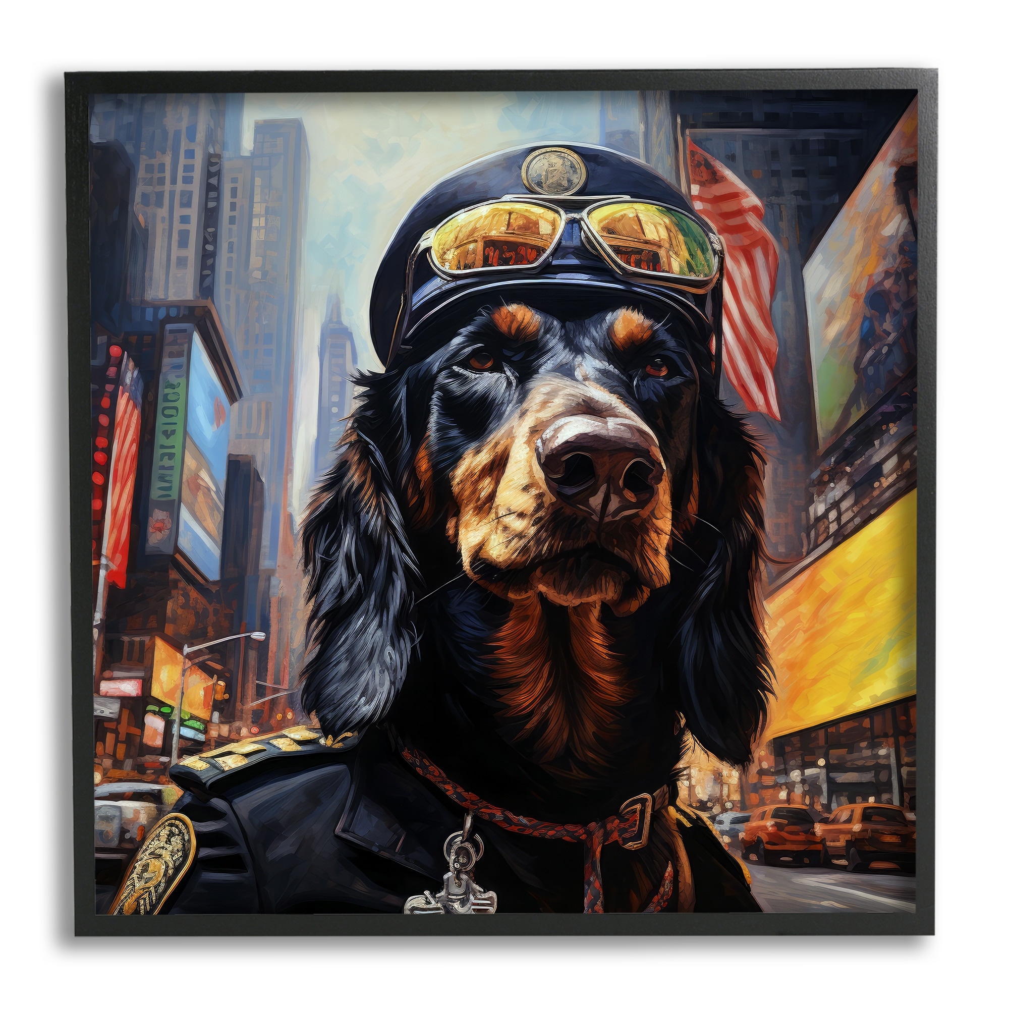 Stupell Military Dog Portrait Framed Giclee Art Design by Ray Powers
