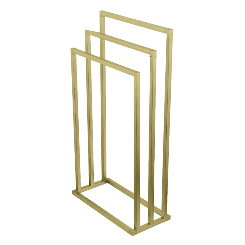 Edenscape Freestanding 3-Tier Towel Rack in Brushed Brass - Brushed Brass