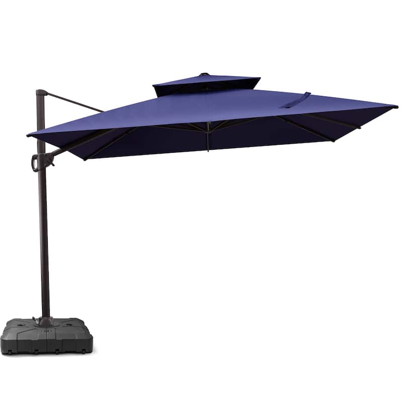 11 x 11 FT Outdoor 360 Degrees Rotation Patio Cantilever Umbrella with Base