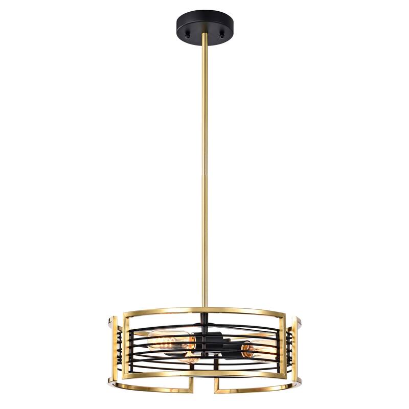 Milly 15 Inch Oil Rubbed Brass Cage Pendant 3-Light