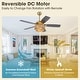 preview thumbnail 12 of 18, 52" Farmhouse Natural Rope Reversible 5-Blade Gold Ceiling Fan with Remote