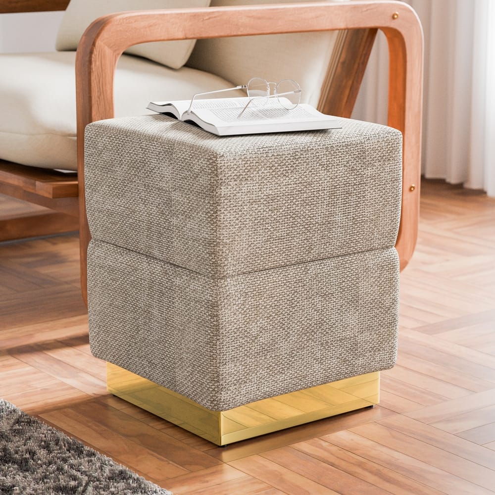 Furniture of America Dashiell Modern 15-inch Chenille Cube Storage Ottoman