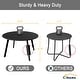 preview thumbnail 3 of 33, Clihome Weather Resistant Round Steel Patio Large Coffee Table