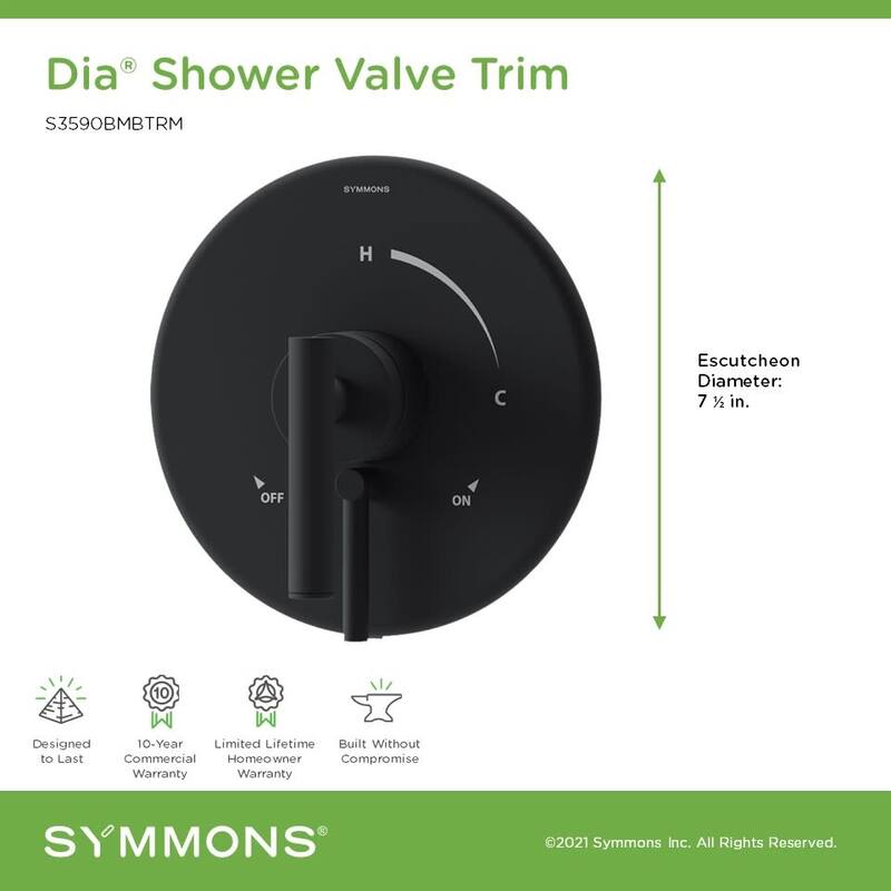 Symmons S3590BTRM Dia Single Handle Volume Control Valve Trim