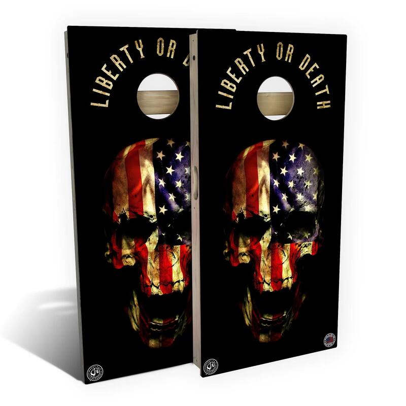 American Flag Punisher Outdoor Cornhole Board Set - Backyard 2x4 - NO Accessories