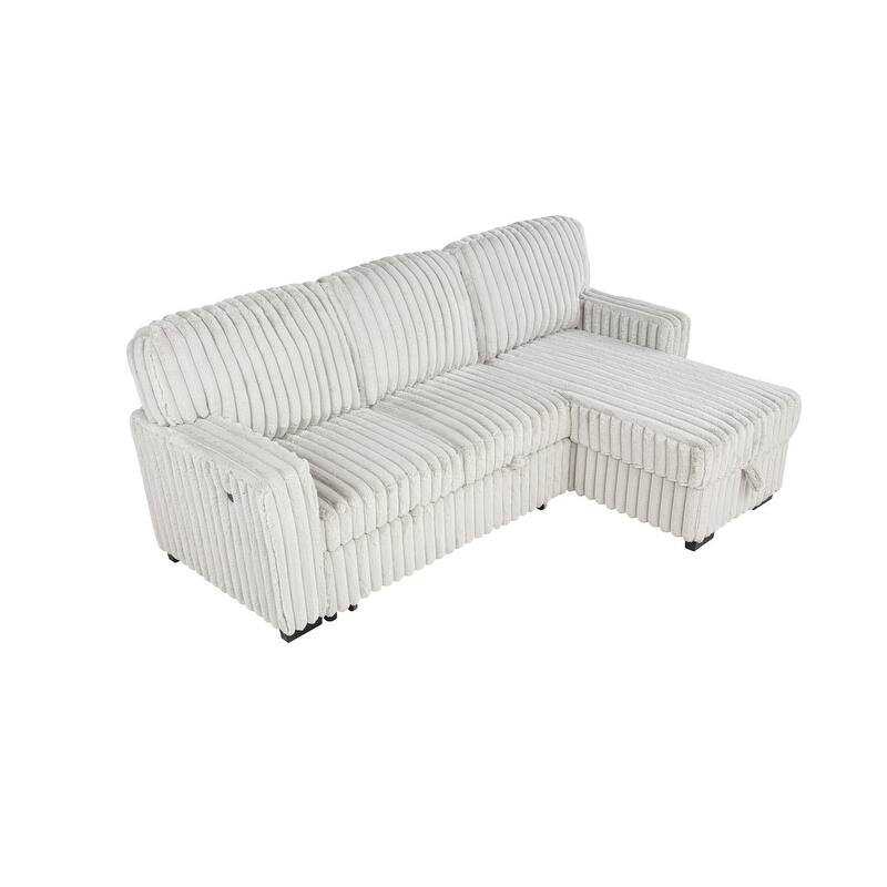 Best Quality Furniture 2-Piece Corduroy Sectional