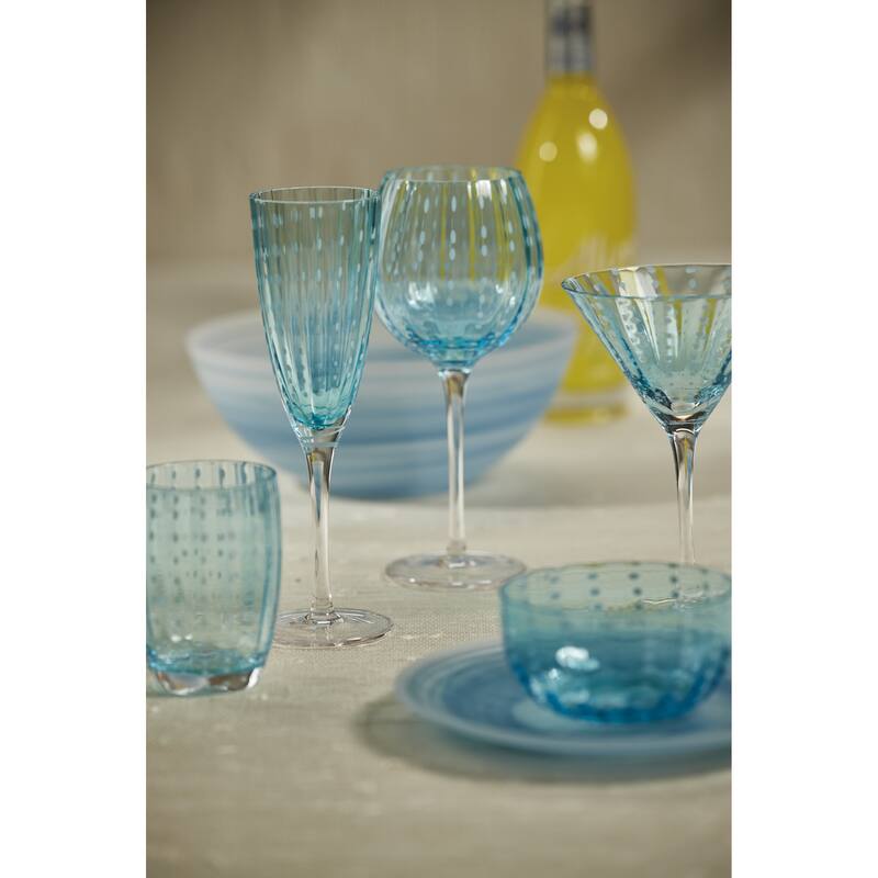 Pescara White Dot Martini Glasses, Set of 4