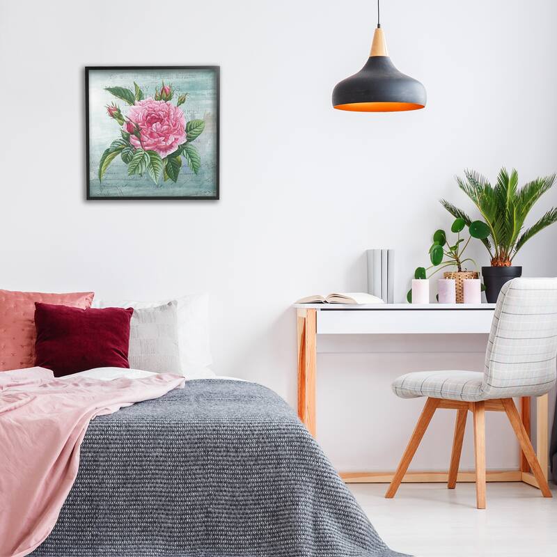 Stupell Pink Dahlia over Rustic Framed Giclee Art Design By Susan Arnot
