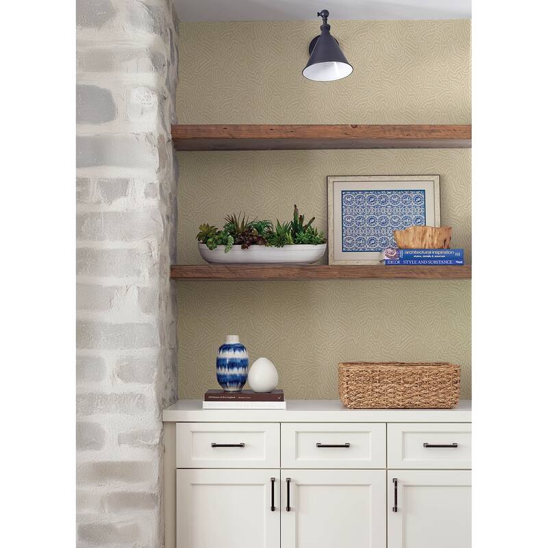 A-Street Prints Hollenback Gold Dotted Abstract Wallpaper