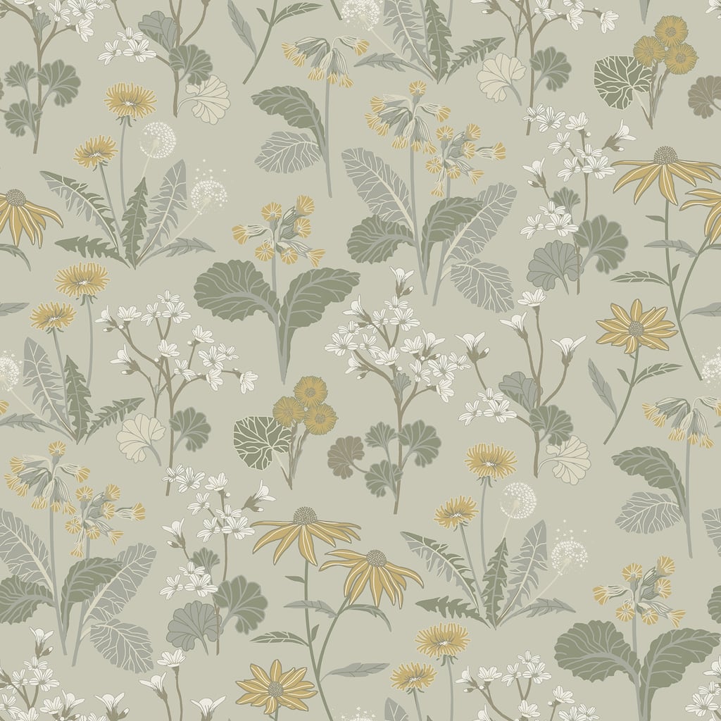 A-Street Prints Magdalena Light Green Dandelion Wallpaper