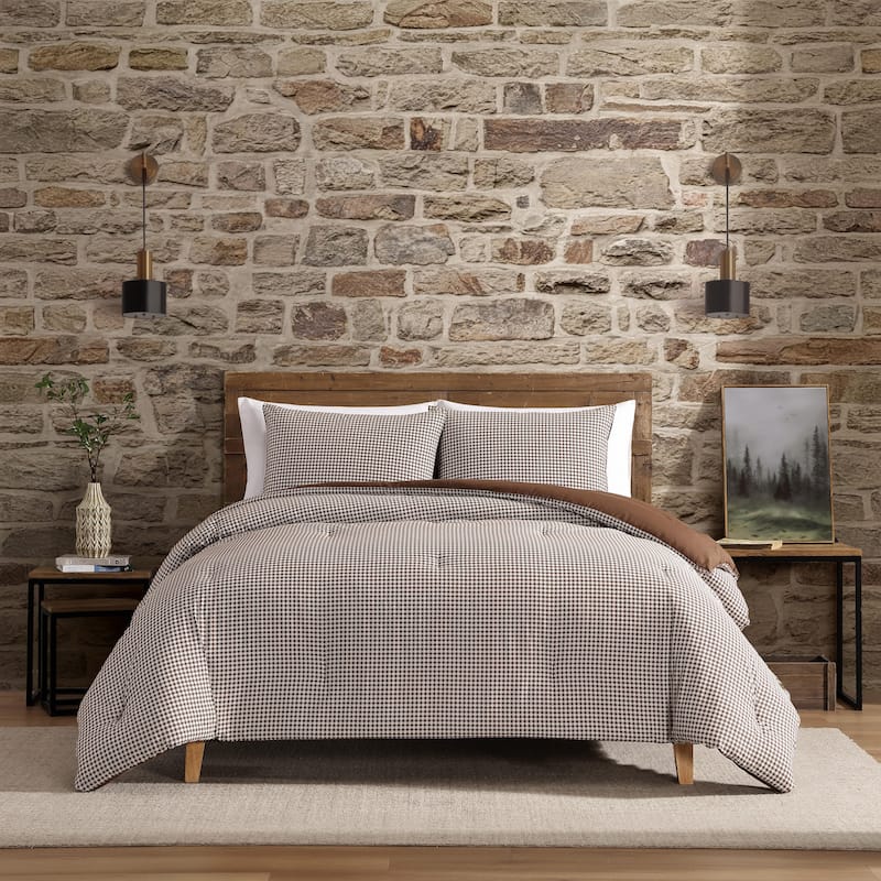 Eddie Bauer Harrison Cotton Brown Reversible Comforter Set