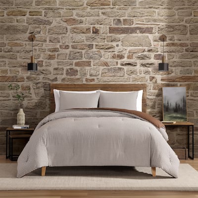 Eddie Bauer Harrison Cotton Brown Reversible Comforter Set