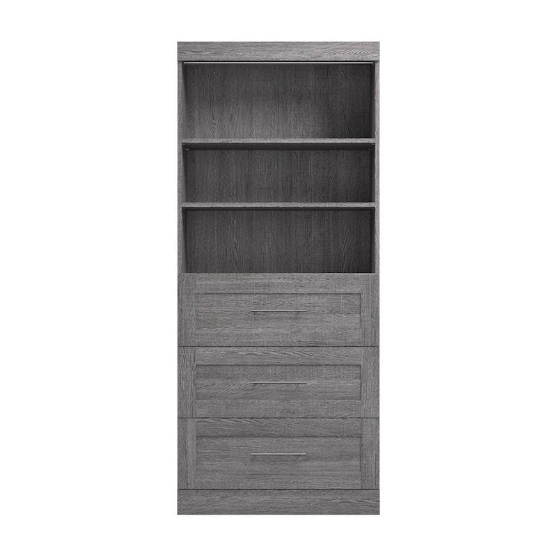 Bestar Pur 36W Closet Organizer with Drawers and Shelving