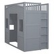 preview thumbnail 9 of 9, Twin Size House Loft Bed With Ladder and Wardrobe
