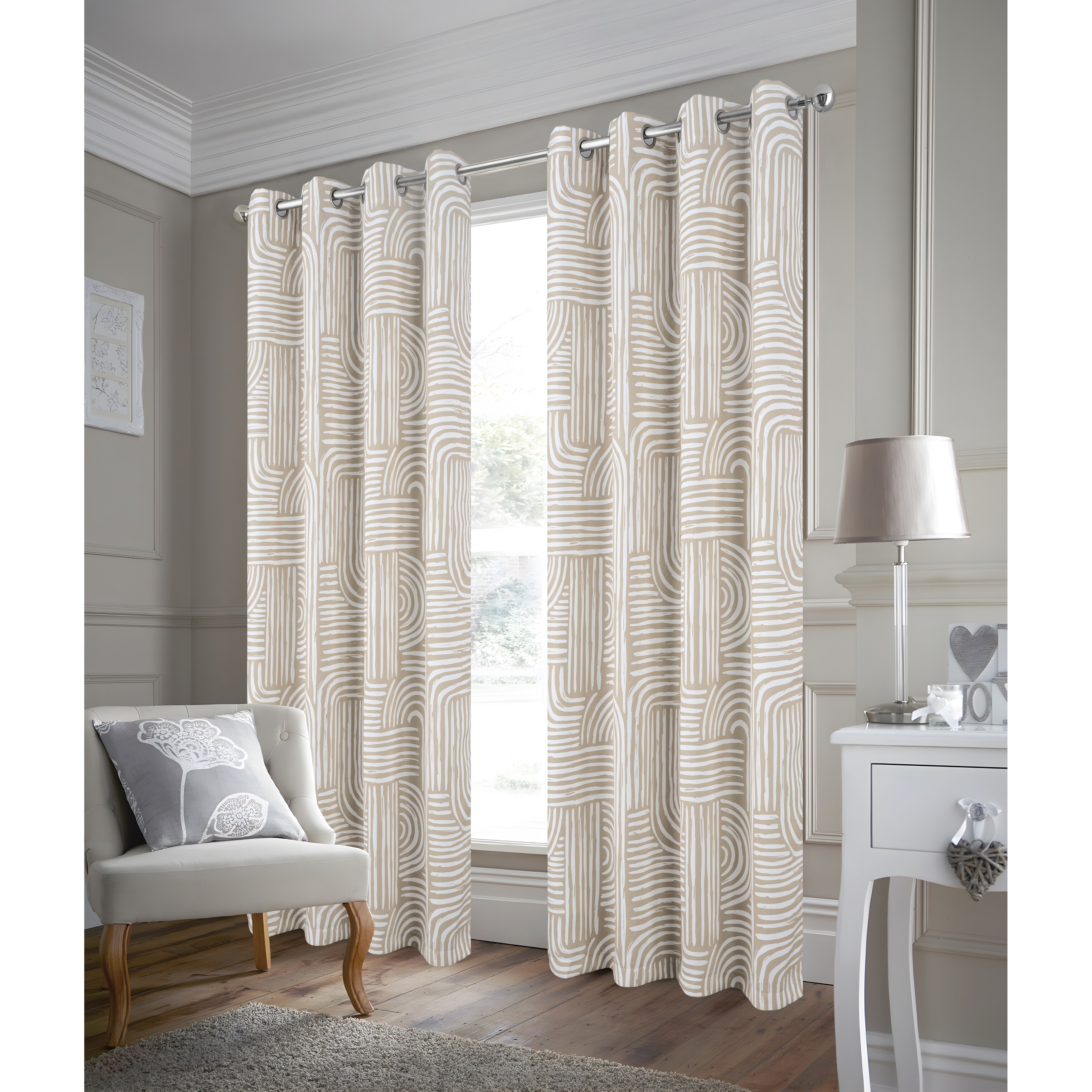 Ashton Geometric Privacy Window Curtain Panel
