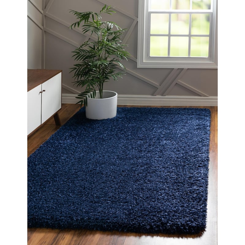Shag Pling Collection Area Rug - 9'x12' - Aegean Blue
