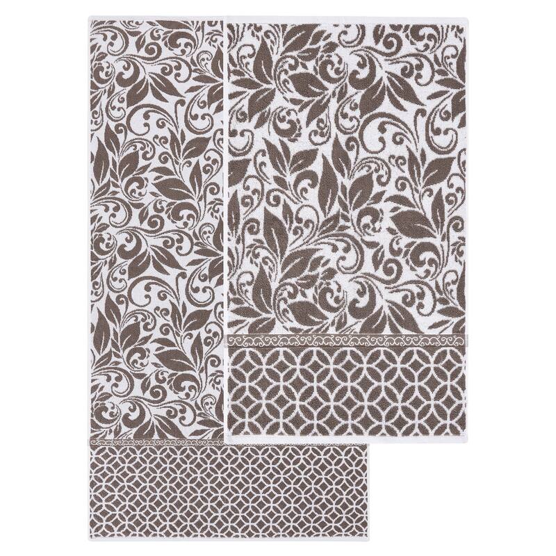 Modern Threads Trefoil Filigree 6 Piece Yarn Dyed Jacquard Towel Set