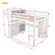 preview thumbnail 2 of 9, Full Size Wood Loft Bed with Wardrobe and Desk
