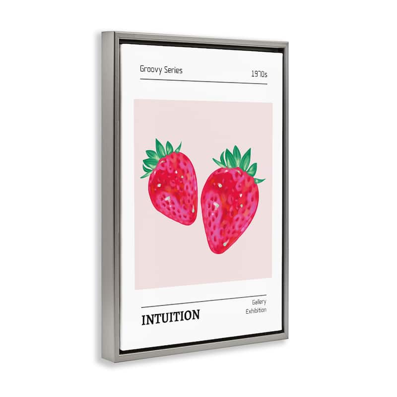 Stupell Intuition Phrase Strawberries Framed Floater Canvas Wall Art Design By LSR Design Studio