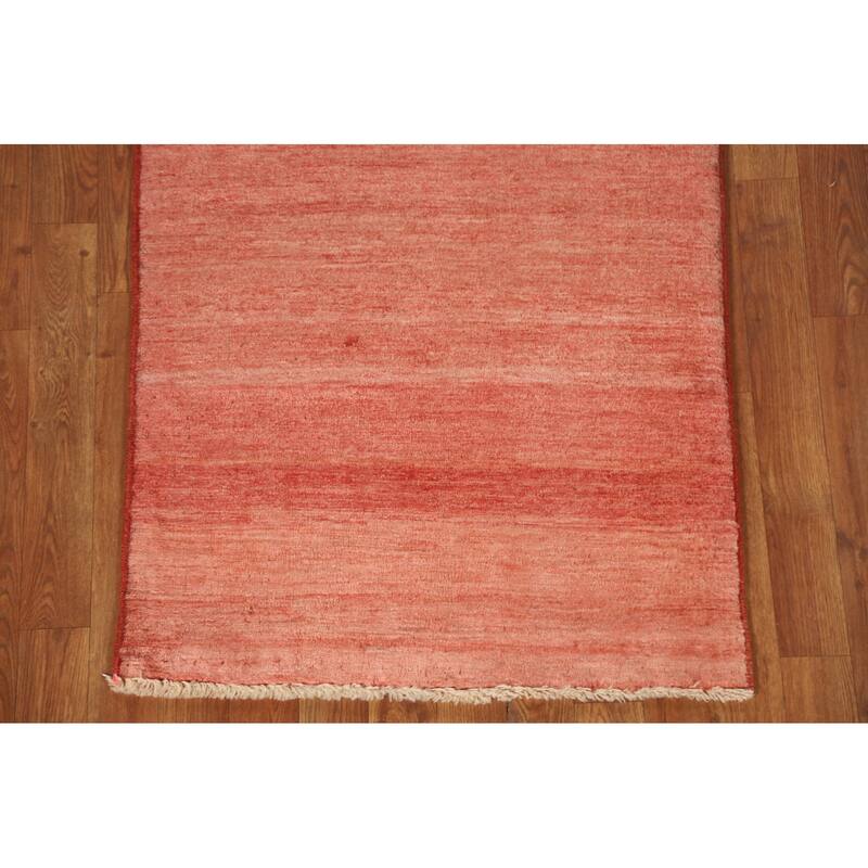 Striped Gabbeh Persian Vintage Area Rug Handmade Wool Carpet - 2'7"x 5'6"
