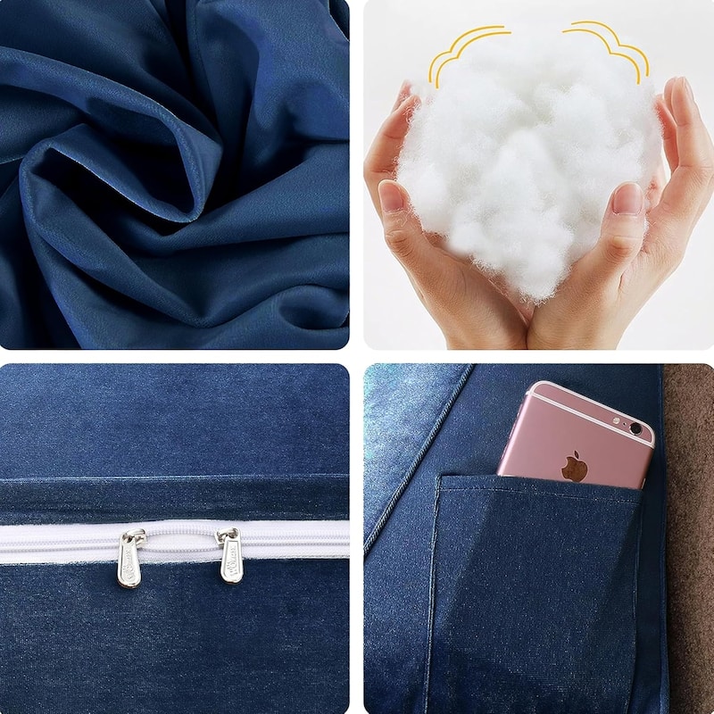 Velvet Headboard Reading Wedge Pillow for Bed Rest Sit Up Back Support