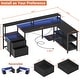 preview thumbnail 13 of 65, Reversible L Shaped Computer Desk with File Drawer & Monitor Stand & Power Outlet & LED Strip, Home Office Desk Corner Desk
