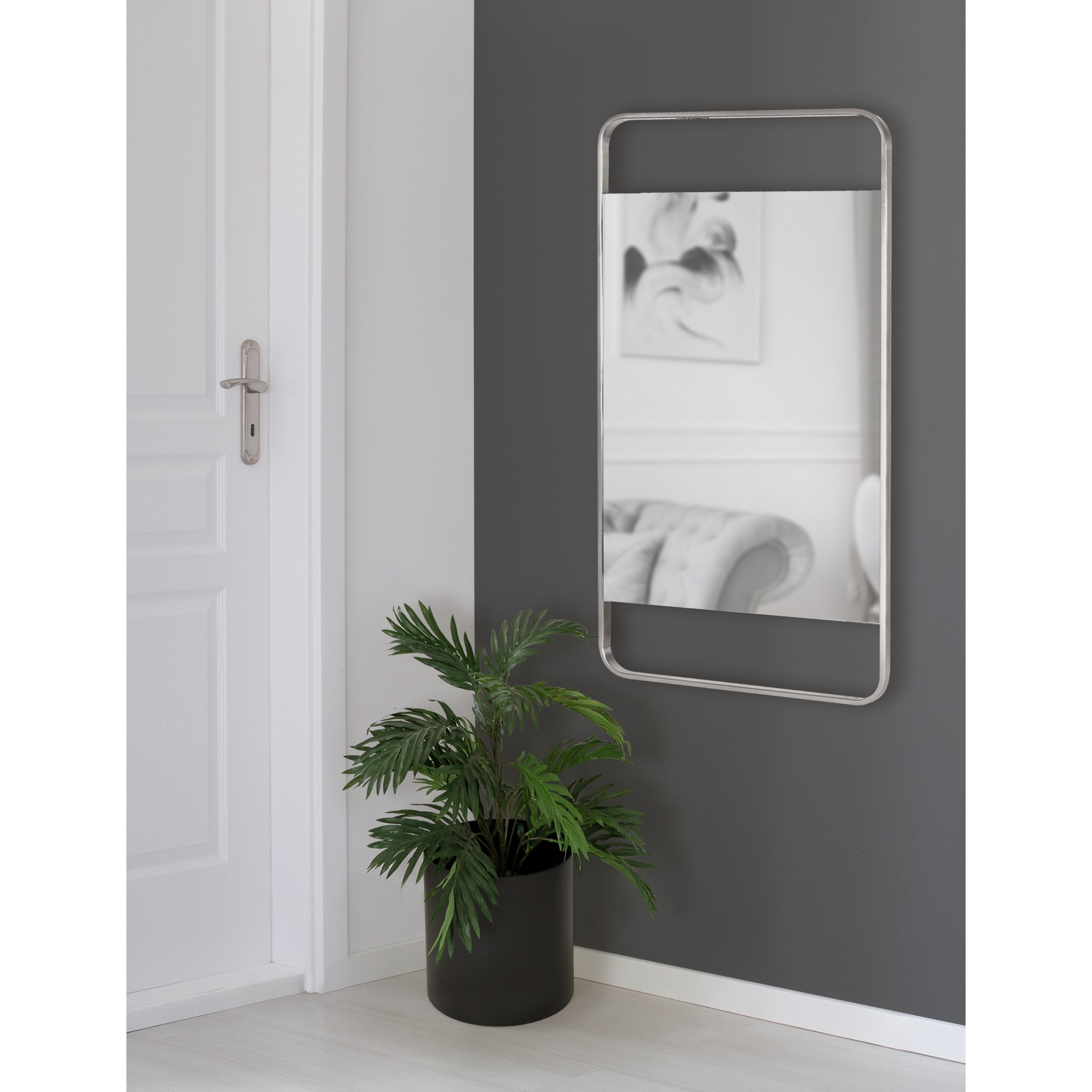 Kate and Laurel Nobles Radius Corner Framed Mirror