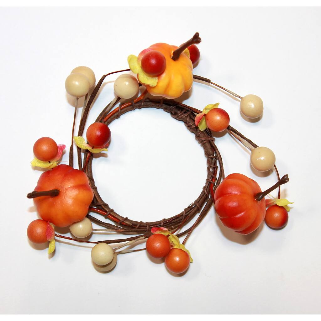 2.25" Inner Diameter Mini Pumpkin Votive Candle Ring, Set of 6 - 2.25