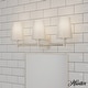 preview thumbnail 1 of 8, Hunter Nolita Vanity Wall Light - Bathroom - Contemporary, Transitional - White Glass Shades - Damp Rated! 24" - 3 Light - Brushed Nickel