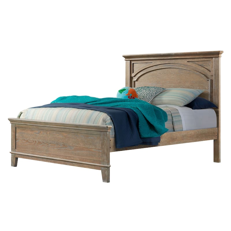 Leland Traditional Wood Complete Full Bed, Sandwash Gray