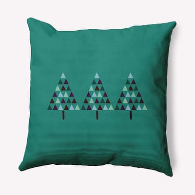 Triangle Trees Christmas Soft Spun Polyester Decorative Throw Pillow