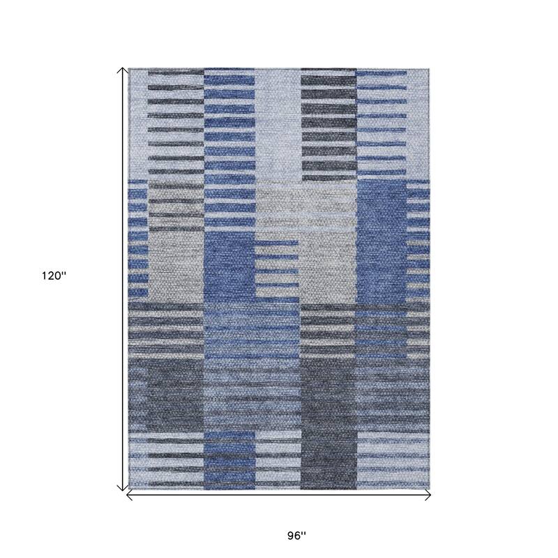 HomeRoots Striped Transitional Rectangle Outdoor Rug