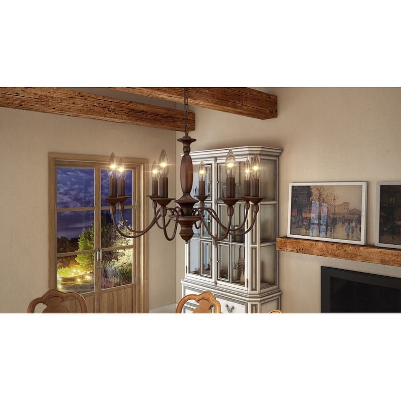 Holbrook 8-Light Chandelier in Tuscan Brown