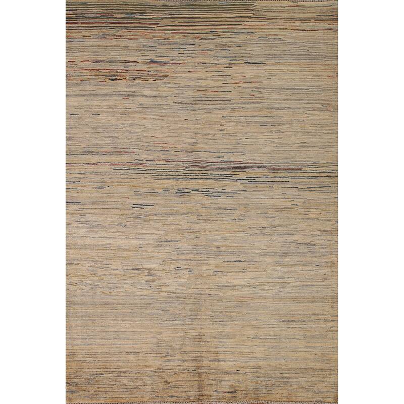 All-Over Gabbeh Kashkoli Oriental Area Rug Hand-knotted Wool Carpet - 4'11" x 6'7"